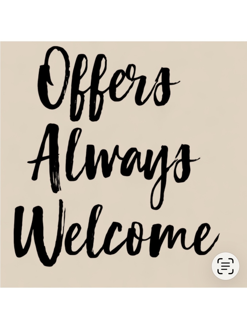All offers considered